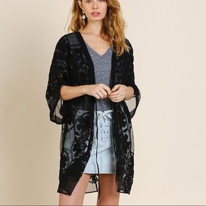 Black lace kimono
